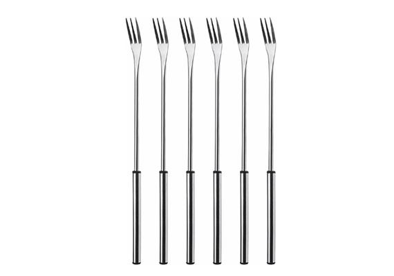 Käsefondue - Gabeln "Chrom", Edelstahlgriff,6Stück