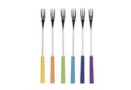 Käsefondue - Gabeln "Colori", Kunststoffgriff farbig, 6 Stück