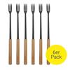 Käsefondue - Gabeln "wood", Nylon Spitze Kunststoffgriff, 6 Stück