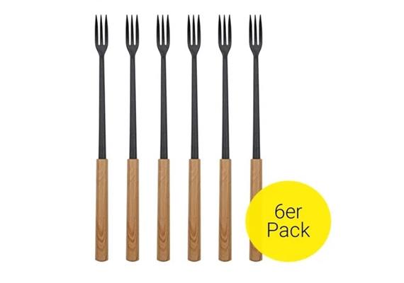 Käsefondue - Gabeln "wood", Nylon Spitze Kunststoffgriff, 6 Stück Käsefondue - Gabeln "wood", Nylon Spitze Kunststoffgriff, 6 Stück