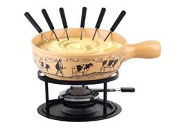 Käsefondue - Set "Alpaufzug", 9-teilig, crème