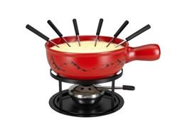 Käsefondue - Set "Berge", 9-teilig, rot, Ø 22cm