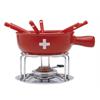 Käsefondue-Set "CH-Kreuz", 9 teilig, rot