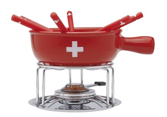 Käsefondue-Set "CH-Kreuz", 9 teilig, rot Käsefondue-Set "CH-Kreuz", 9 teilig, rot