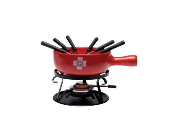 Käsefondue-Set "Doppelkreuz", 9 teilig, rot Käsefondue-Set "Doppelkreuz", 9 teilig, rot