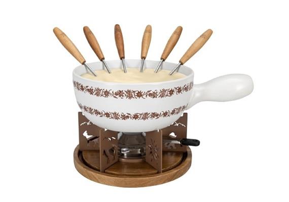 Käsefondue - Set "Edelweissstreifen", 9-teilig, Käsefondue - Set "Edelweissstreifen", 9-teilig,