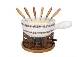 Käsefondue - Set "Edelweissstreifen", 9-teilig,