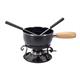Käsefondue Set Emaille 16 cm schwarz