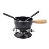 Käsefondue Set Emaille 16 cm schwarz