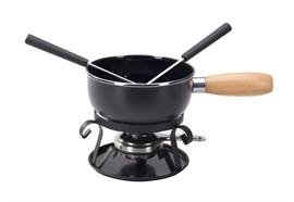 Käsefondue Set Emaille 16 cm schwarz