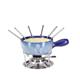 Käsefondue-Set Emaille Blue Ice 9-teilig