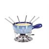 Käsefondue-Set Emaille Blue Ice 9-teilig