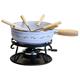 Käsefondue Set Emaille Edelweiss 9-teilig blau