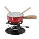 Käsefondue Set Emaille Hirsch Paar 5-teilig rot
