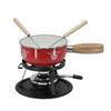 Käsefondue Set Emaille Hirsch Paar 5-teilig rot