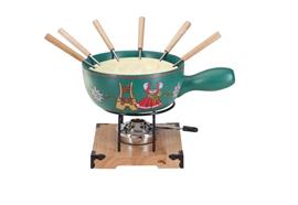 Käsefondue-Set Folklore 9-teilig grün