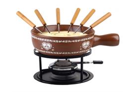 Käsefondue-Set Hirsch-Herz 9-teilig braun