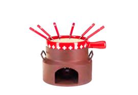 Käsefondue-Set "Milchbotte CH-Kreuz" 9tlg.