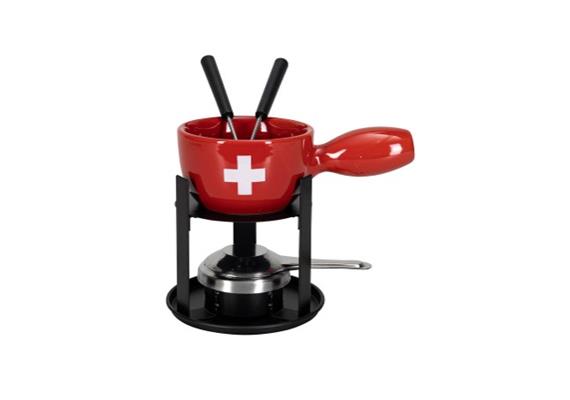 Käsefondue-Set "Mini Swiss", 5 teilig, rot Käsefondue-Set "Mini Swiss", 5 teilig, rot