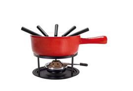 Käsefondue Set "Sion", 9-teilig, rot