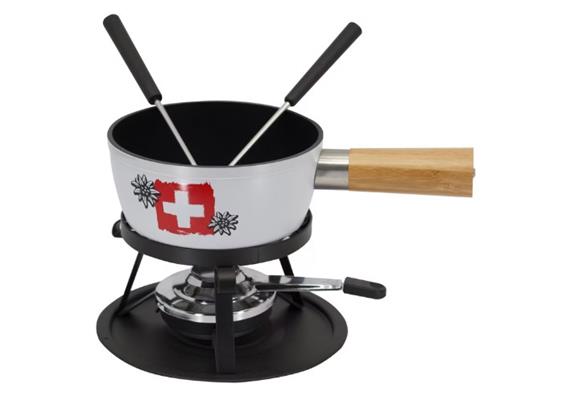 Käsefondue Set "Swiss", Aluguss, weiss, 5-teilig Käsefondue Set "Swiss", Aluguss, weiss, 5-teilig