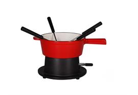 Käsefondue-Set Tradition 7-teilig rot