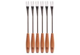 Käsefonduegabeln Edelweiss Holzgriff 6Stk.