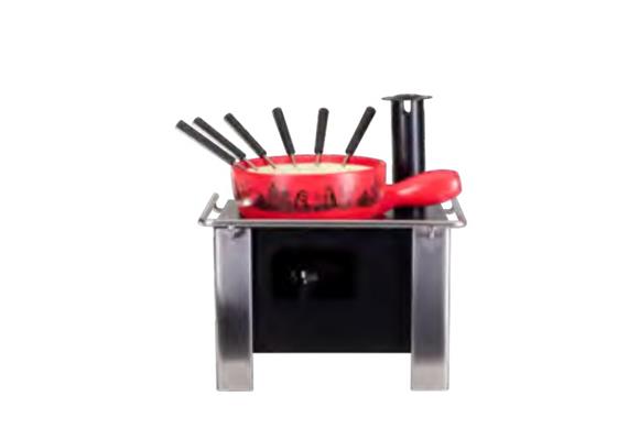 Käsefondueset "Küche Murmeli" 9teilig rot