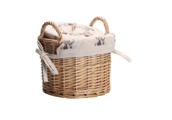 Kartoffelkorb "Hirsch", braun, rund, 23 x 19 x 15 cm