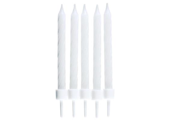 Kerzen Geburtstag mit Halter weiss