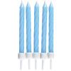 Kerzen mit Halter 10stk hellblau