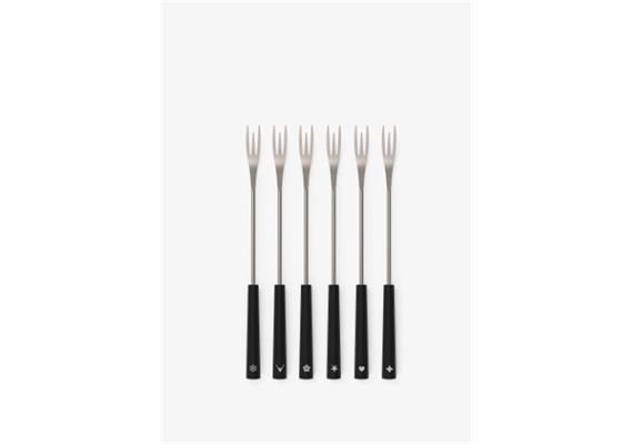 Kisag Fonduegbel black 6er Set