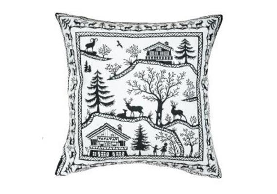 Kissenbezug 45 x 45 cm Lausanne noir blanc