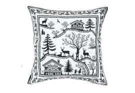 Kissenbezug 45 x 45 cm Lausanne noir blanc