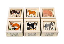 Klötzlipuzzle 4-teilig Bauernhoftiere ,Holzspiel