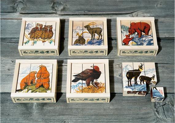 Klötzlipuzzle 9-teilig Alpentiere ,Holzspiel Klötzlipuzzle 9-teilig Alpentiere ,Holzspiel