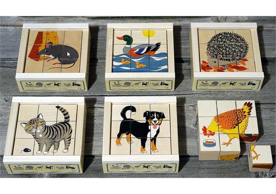 Klötzlipuzzle 9-teilig Haustiere ,Holzspiel Klötzlipuzzle 9-teilig Haustiere ,Holzspiel