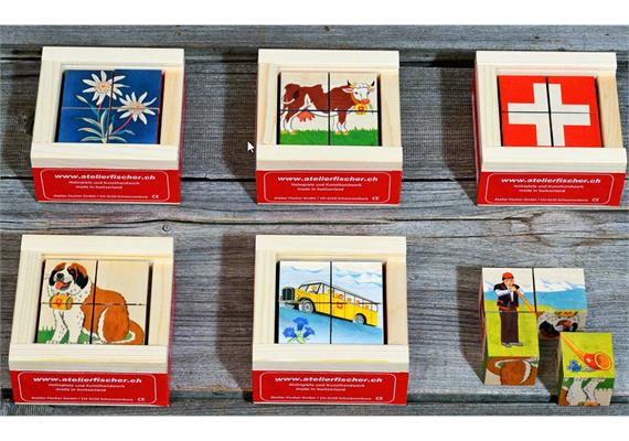 Klötzlipuzzle Mini 4-teilig Swiss