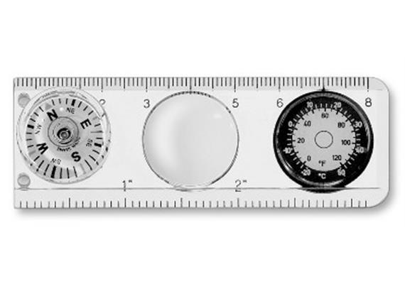 Kompass m. Massstab+Thermometer, Blister
