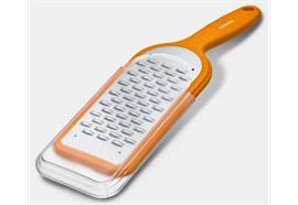 Küchenreibe mit Brückenlochung orange