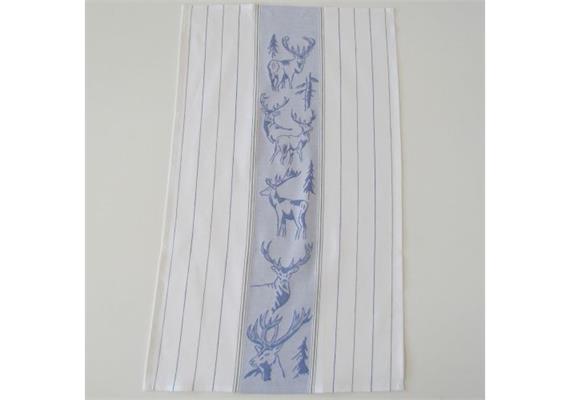 Küchentuch blau Hirsch Halbleinen 50x85cm