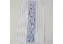 Küchentuch blau Hirsch Halbleinen 50x85cm