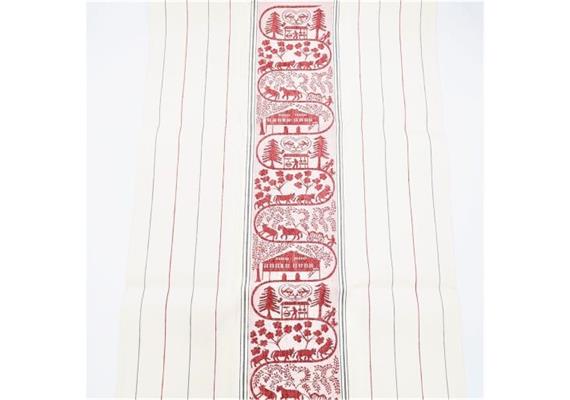 Küchentuch rot Scherenschnitt Halbleinen 50x85 cm Küchentuch rot Scherenschnitt Halbleinen 50x85 cm