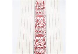 Küchentuch rot Scherenschnitt Halbleinen 50x85 cm