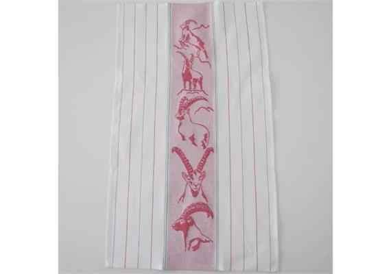 Küchentuch rot Steinbock Halbleinen 50x85 cm