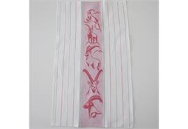 Küchentuch rot Steinbock Halbleinen 50x85 cm