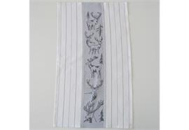 Küchentuch schwarz Hirsch Halbleinen 50x85cm