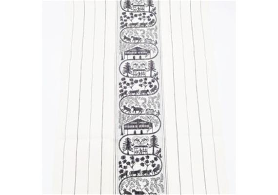 Küchentuch schwarz Scherenschnitt Halbleinen 50x85 cm Küchentuch schwarz Scherenschnitt Halbleinen 50x85 cm