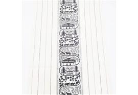 Küchentuch schwarz Scherenschnitt Halbleinen 50x85 cm