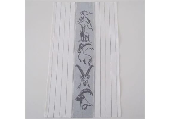 Küchentuch schwarz Steinbock Halbleinen 50x85 cm